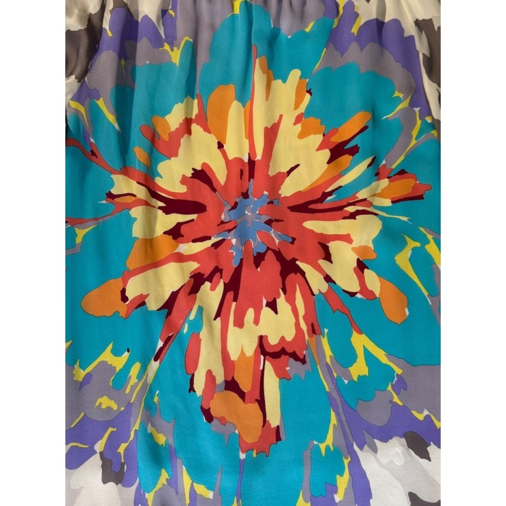 Vintage Missoni Silk Floral Dress IT38 XS Puff Sleeve Multicolor Made in Italy - Picture 9 of 15